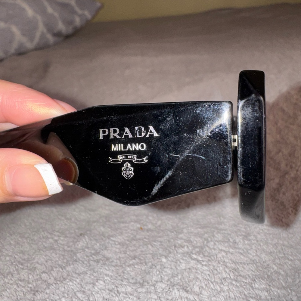 Prada Black Wide Rectangular Sunglasses - image 5